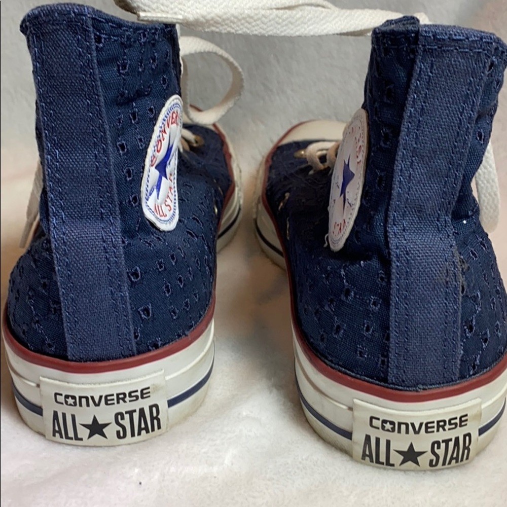 Converse!! Blue perforated high top sneaker - Picture 4 of 6